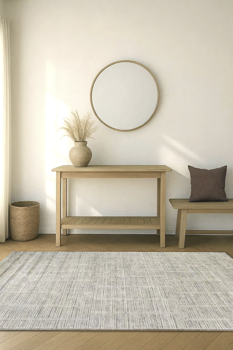 Jordan Collection Designteppich - Hidden Geometry Silver