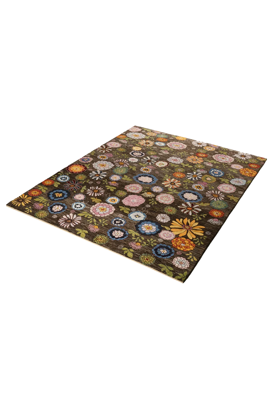 Gabbeh Teppich-Unikat - buntes Blumenfeld