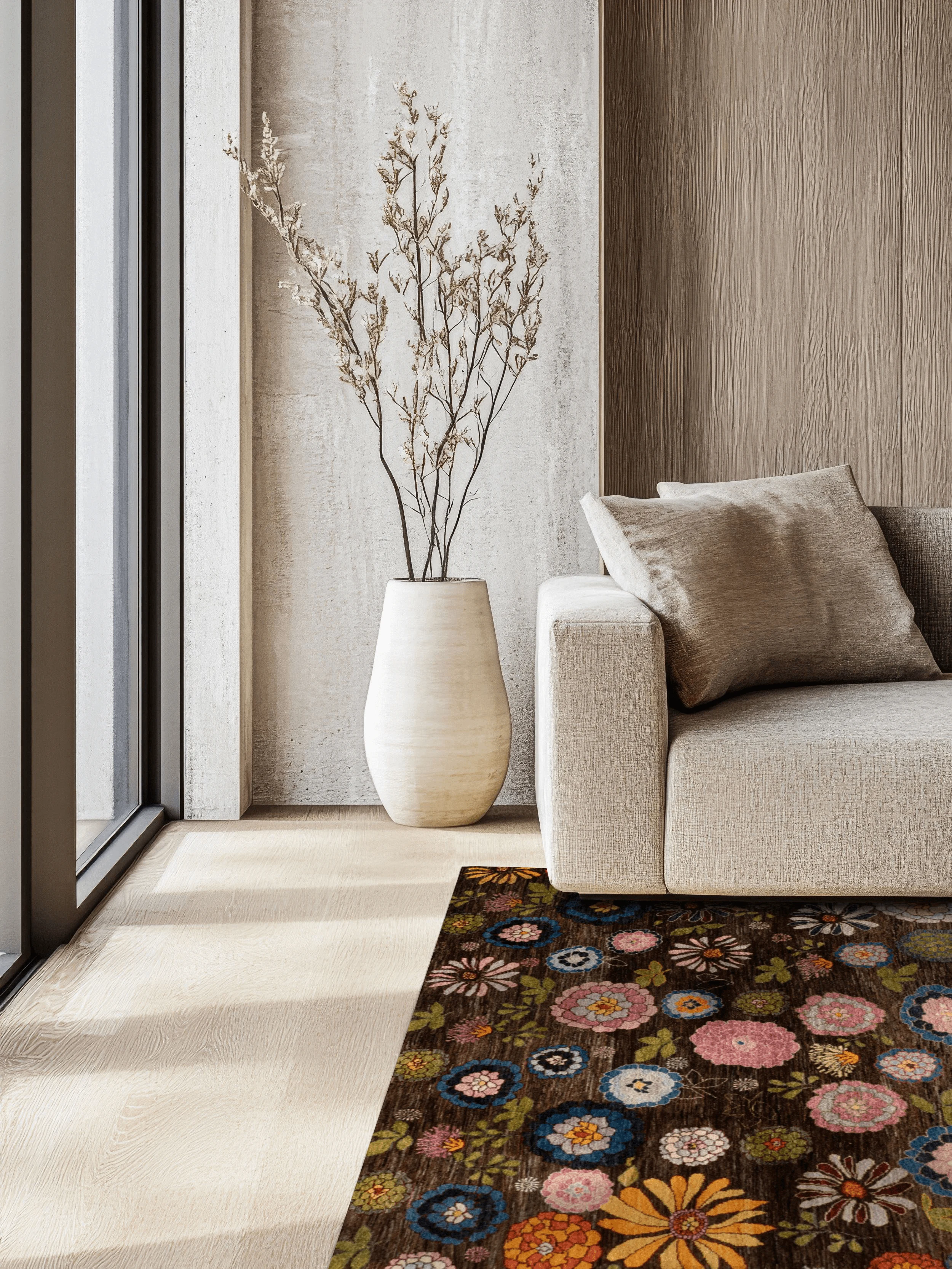 Gabbeh Teppich-Unikat - buntes Blumenfeld