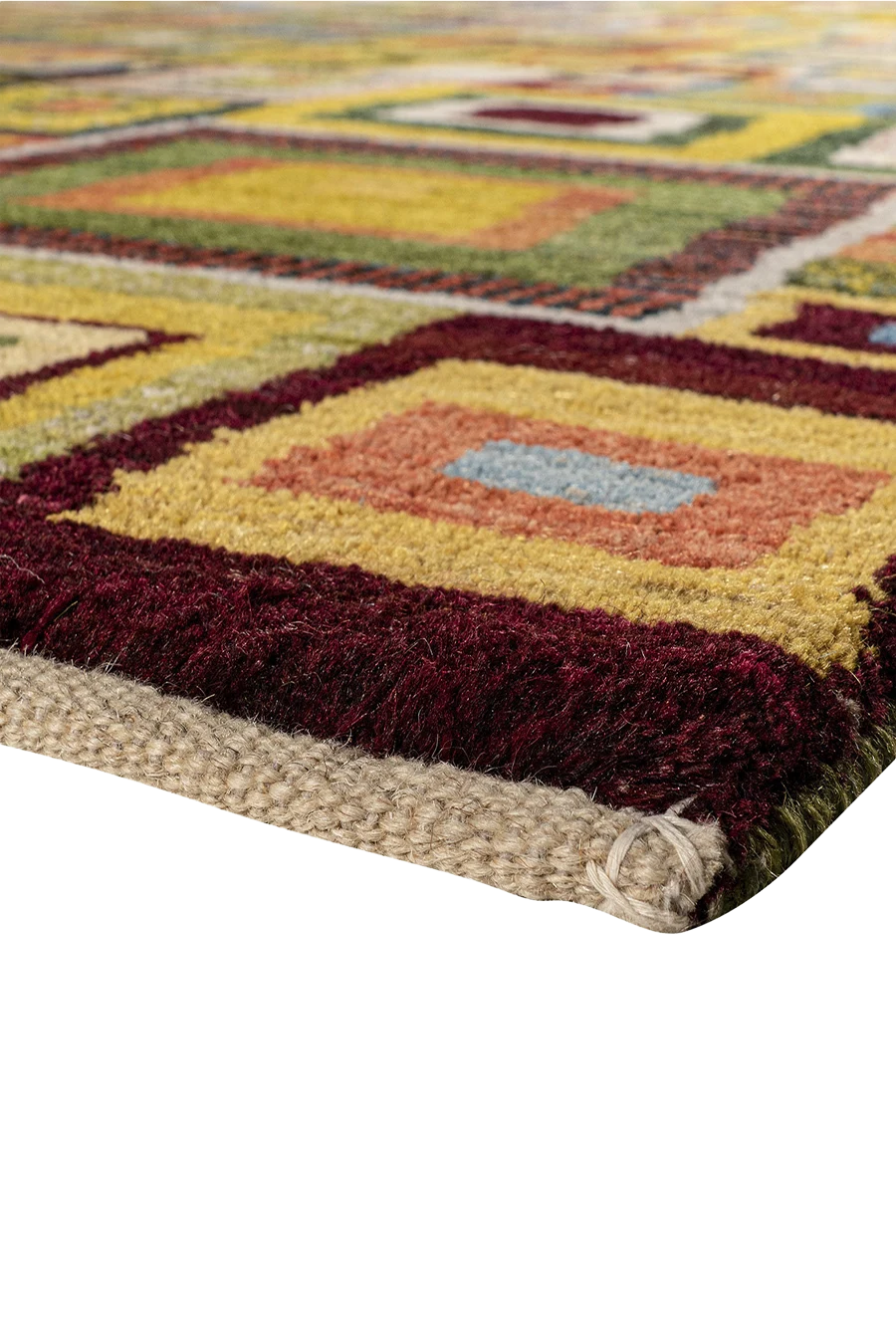 Gabbeh Teppich-Unikat - buntes Würfelspiel