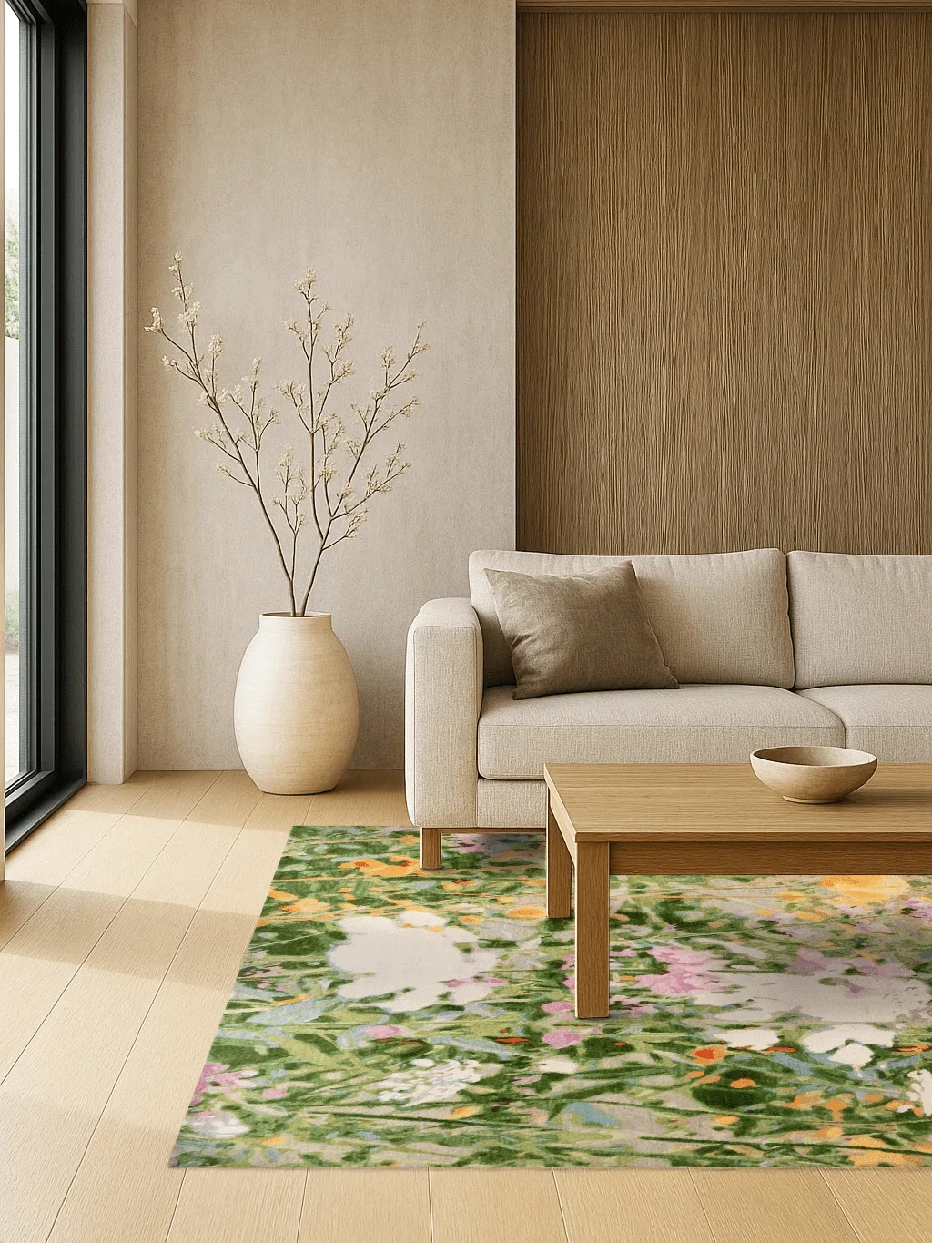 Wool & Silk Teppich - Wild Flowers