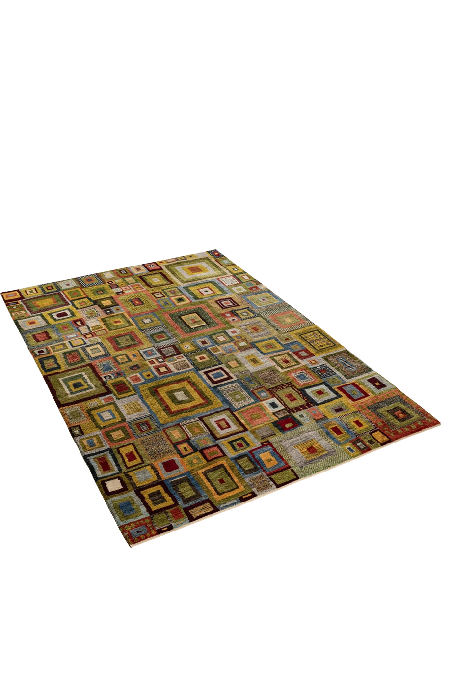 Gabbeh Teppich-Unikat - buntes Würfelspiel