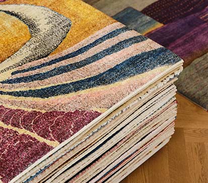 Gabbeh Teppich Stapel