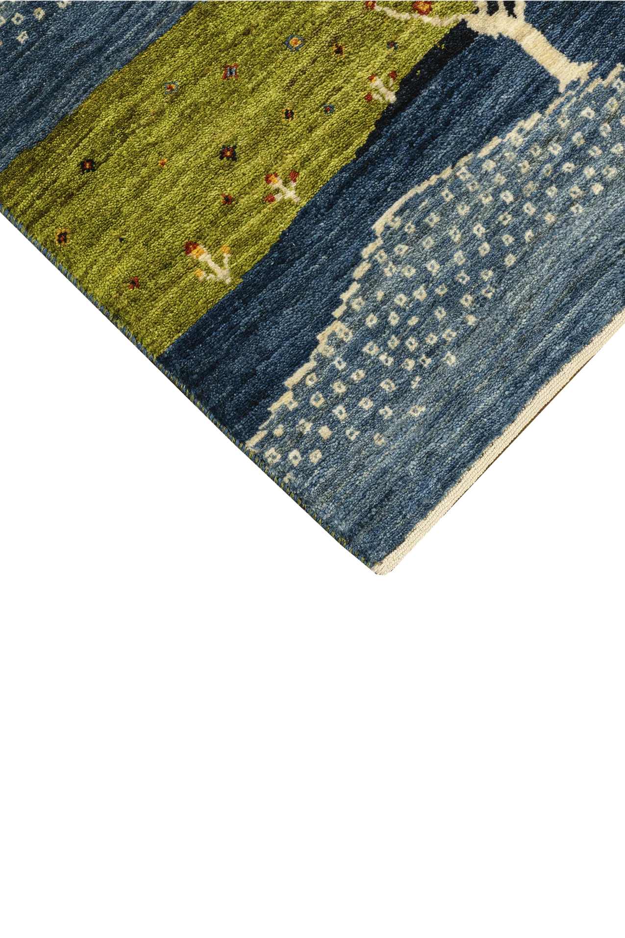 Gabbeh Teppich-Unikat - blaue Hügellandschaft