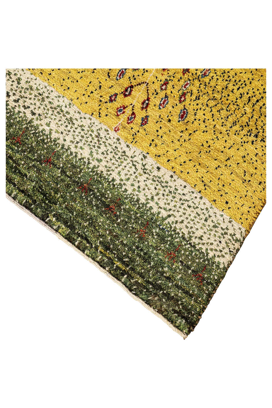 Gabbeh Teppich-Unikat - gelbes Feld