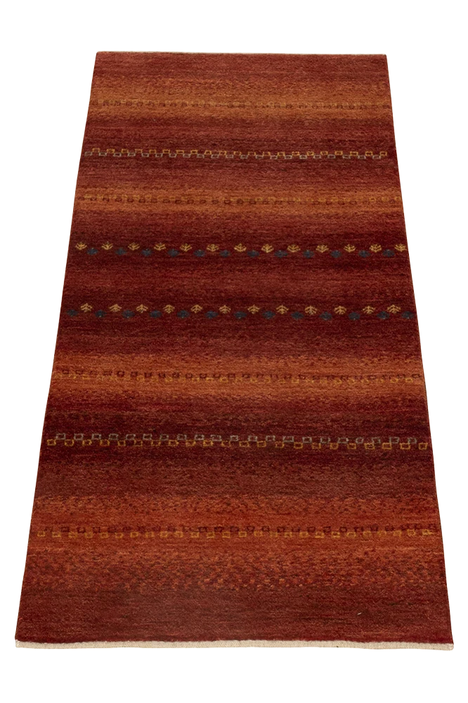 Gabbeh Teppichläufer - rote Mohnblüte