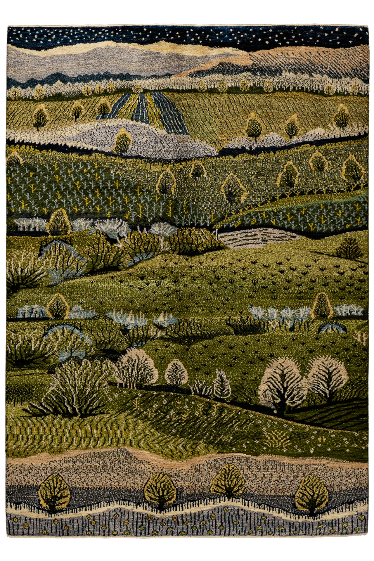Gabbeh Teppich-Unikat - Frühlingshügel