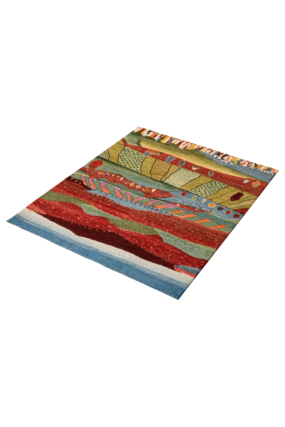 Gabbeh Teppich-Unikat - heitere Landschaft