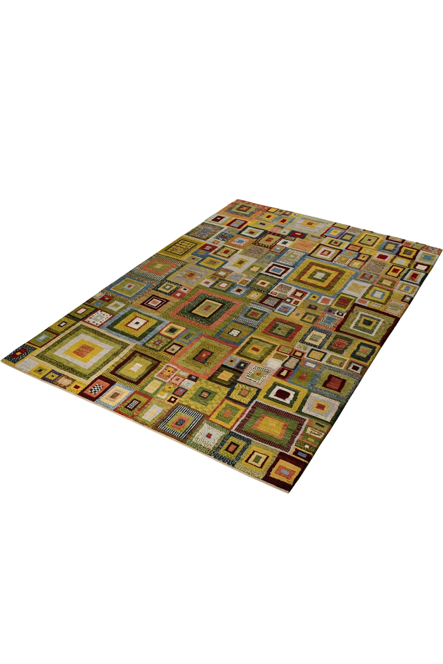 Gabbeh Teppich-Unikat - buntes Würfelspiel