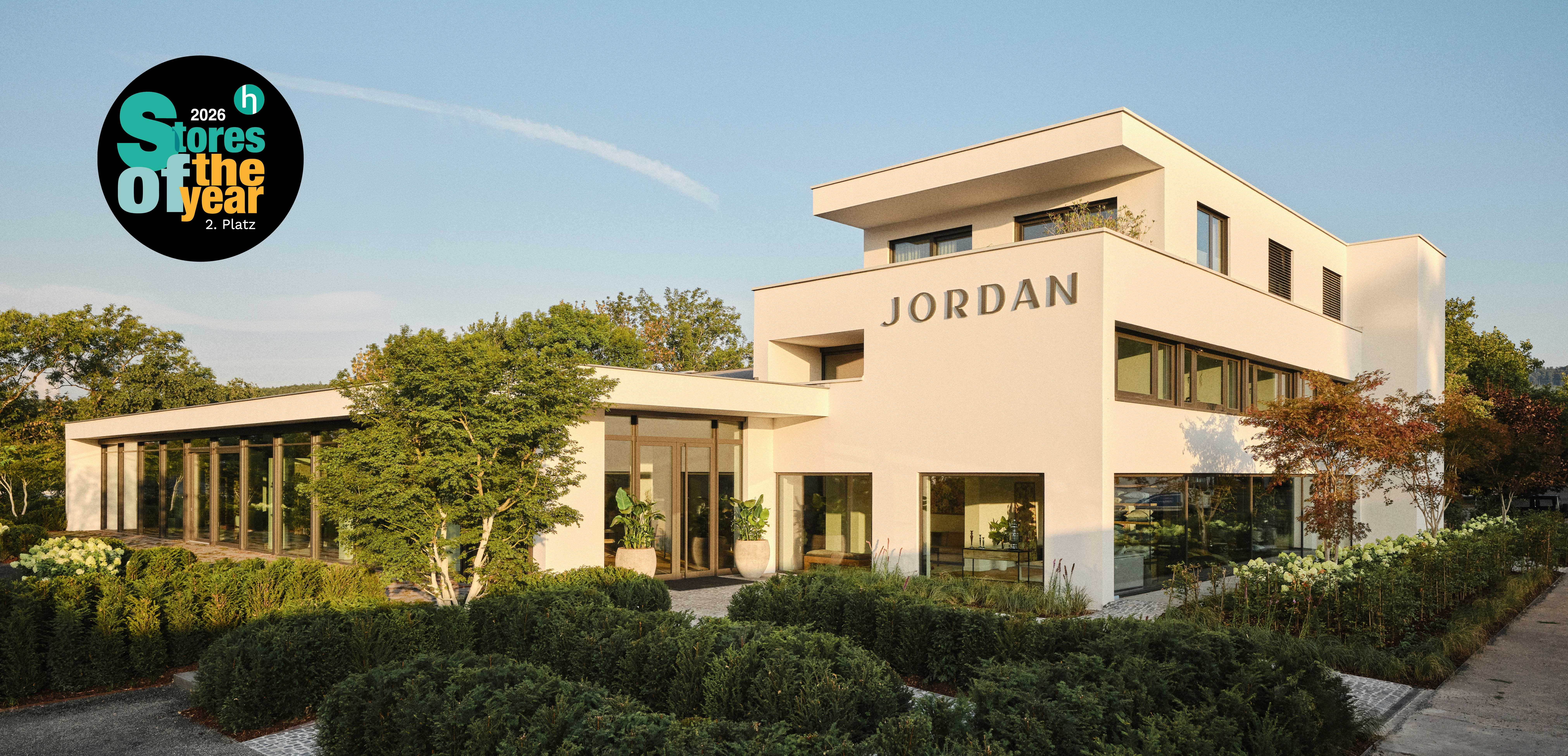Firmengebäude von Teppich Jordan mit Auszeichnung Store of the Year