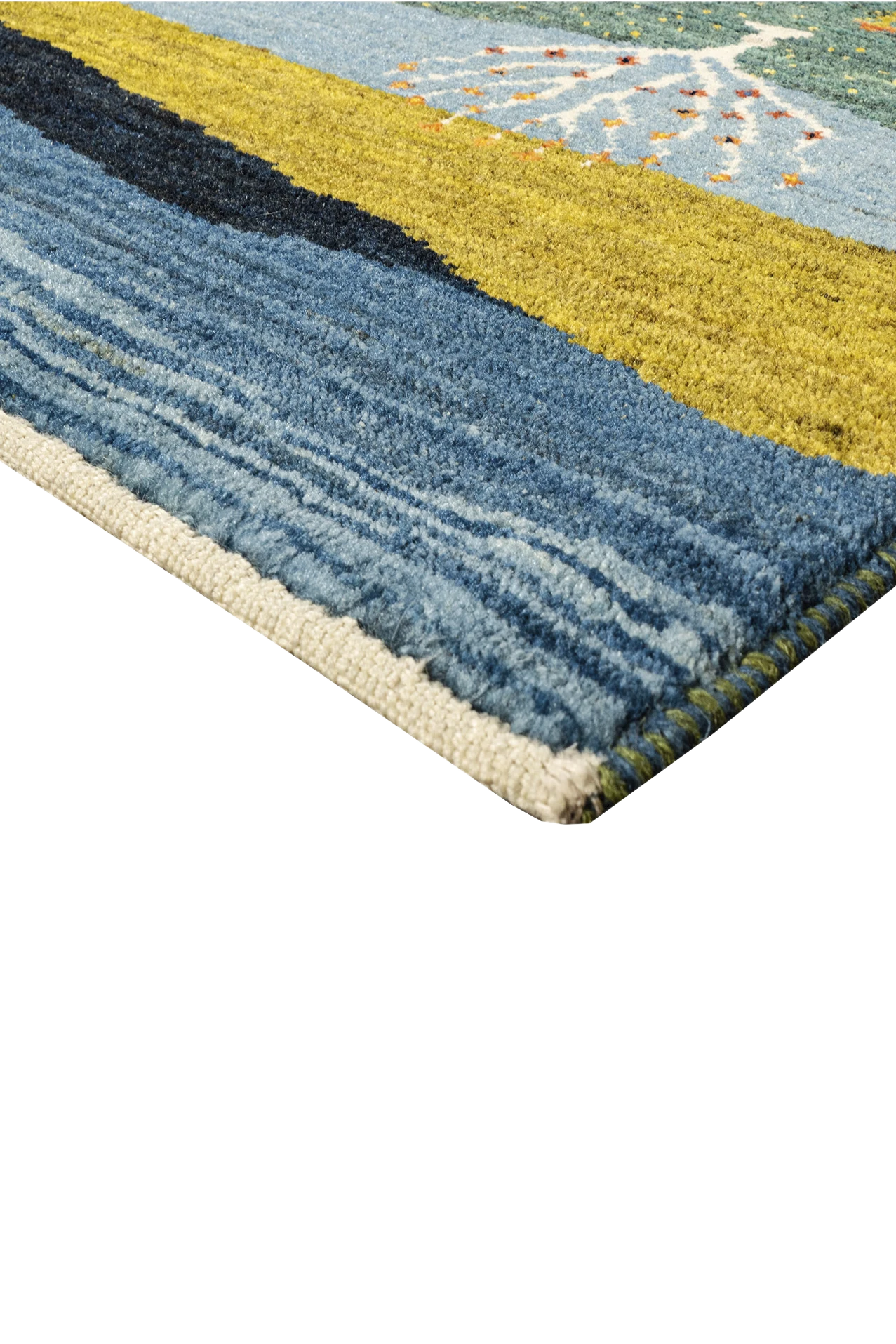 Gabbeh Teppich-Unikat - blaue Hügellandschaft