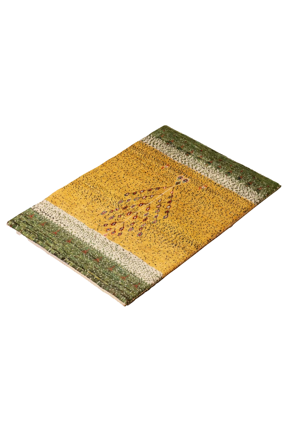 Gabbeh Teppich-Unikat - gelbes Feld