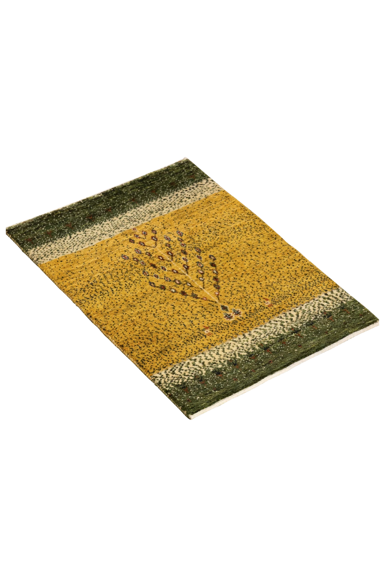 Gabbeh Teppich-Unikat - gelbes Feld