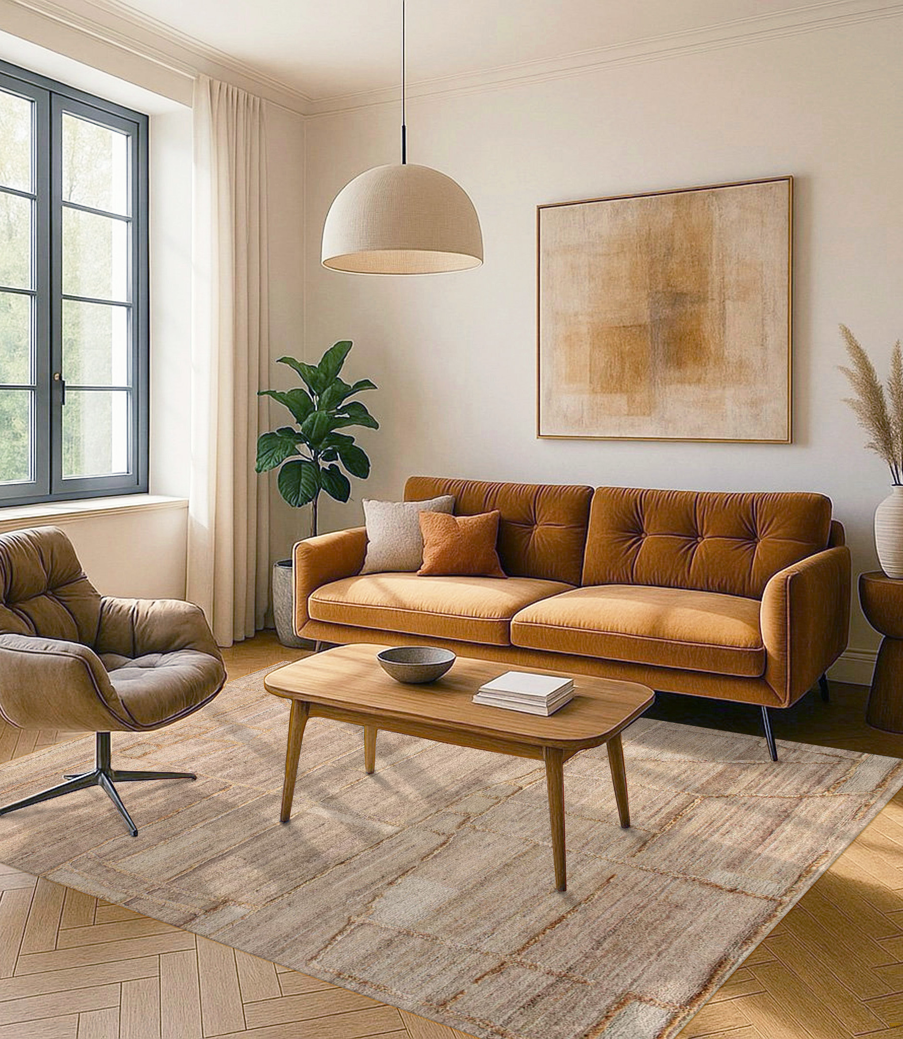 Jordan Collection Designteppich - Amber Golden Toffee