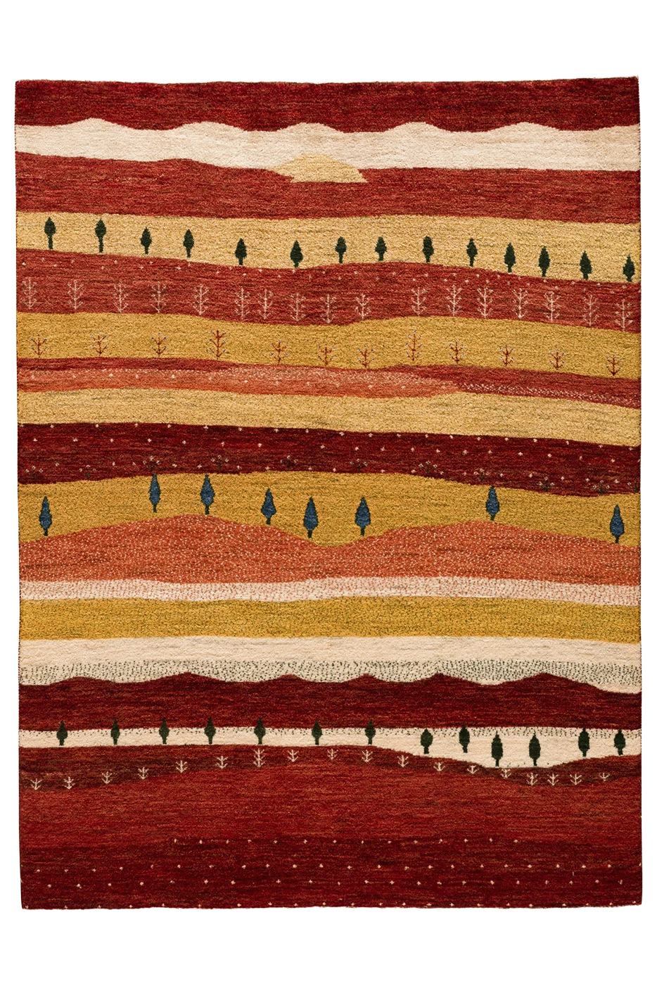 Gabbeh Teppich-Unikat - gelbe Wüste
