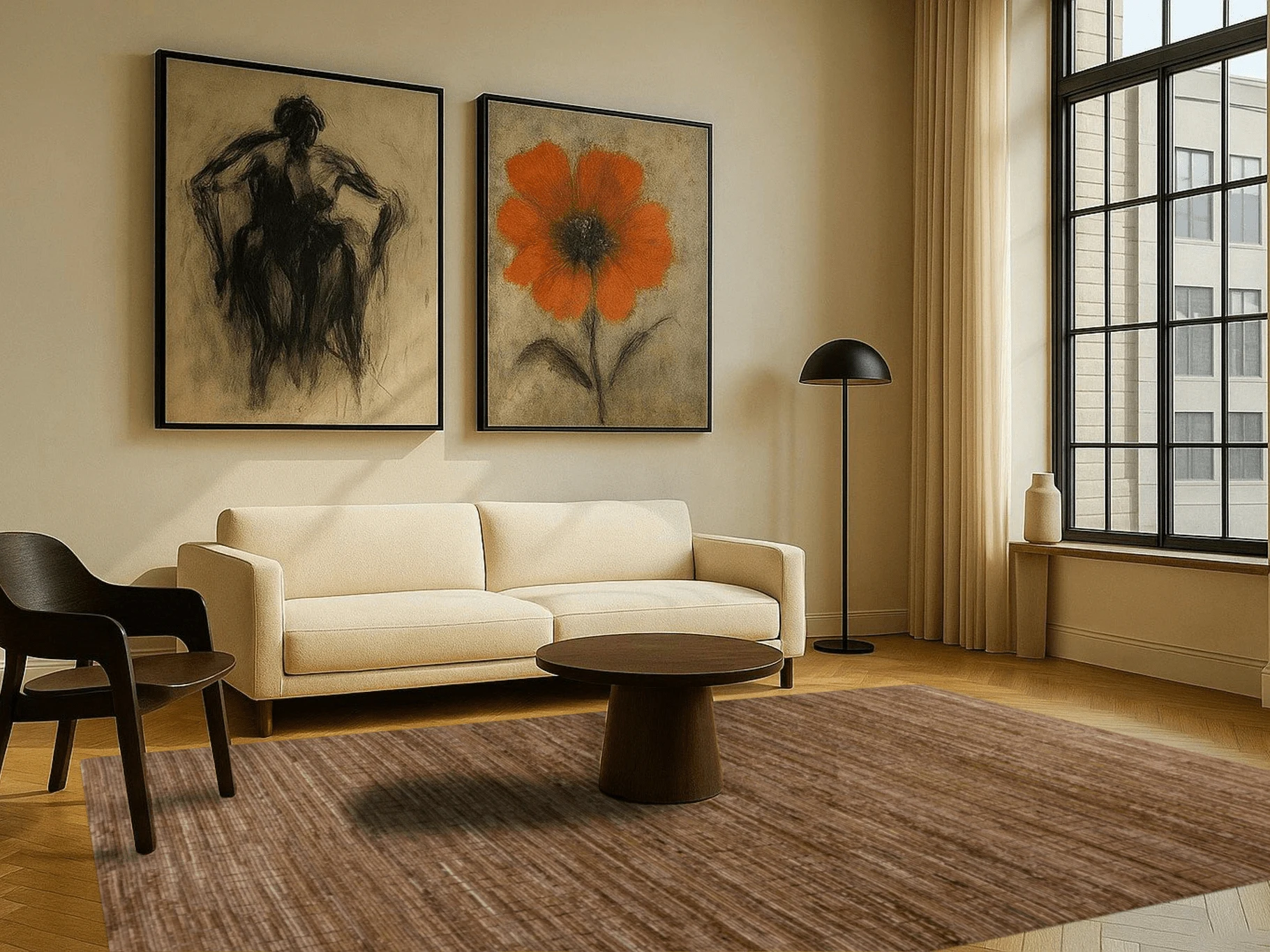 Gabbeh-Art Teppich - Sandgewebe