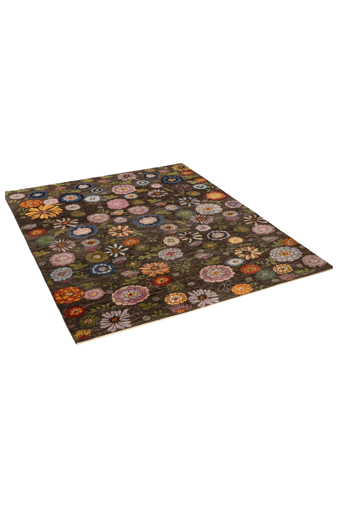 Gabbeh Teppich-Unikat - buntes Blumenfeld