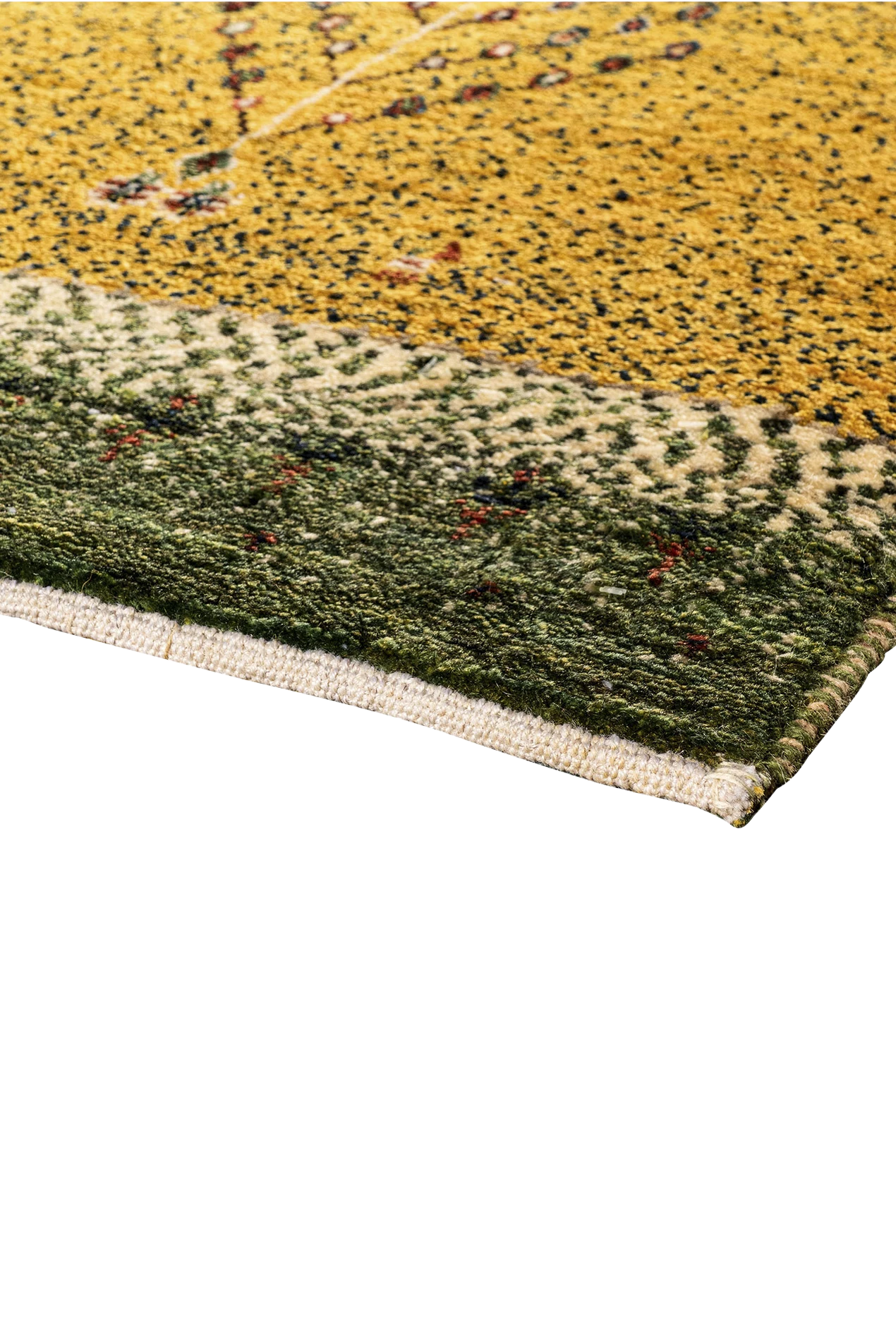 Gabbeh Teppich-Unikat - gelbes Feld
