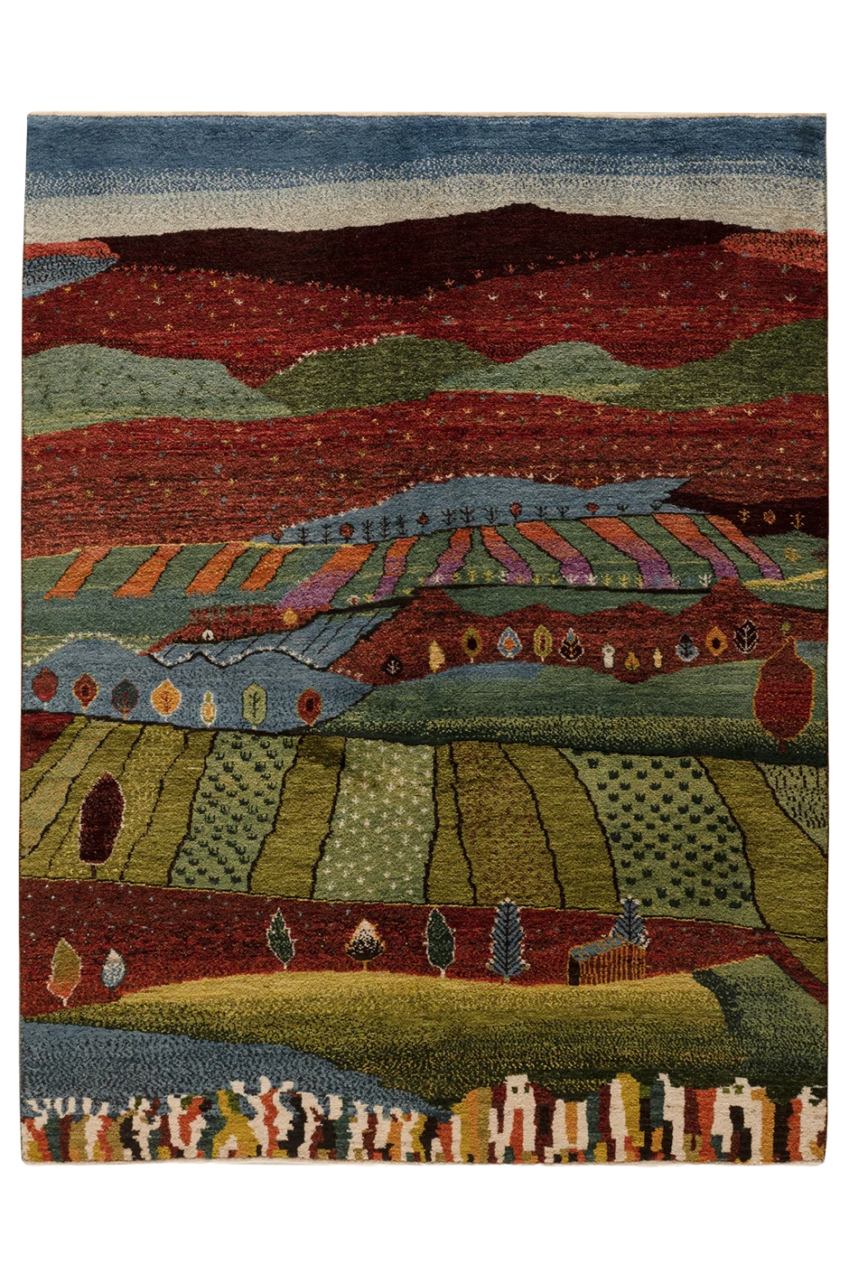 Gabbeh Teppich-Unikat - heitere Landschaft