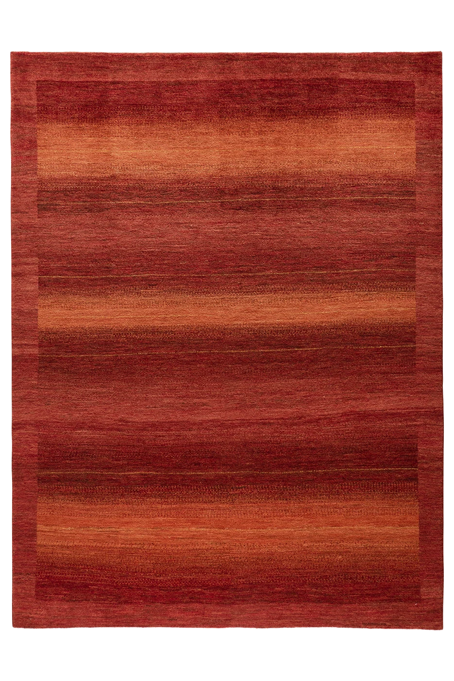 Gabbeh Teppich-Unikat - Rote Felderlandschaft