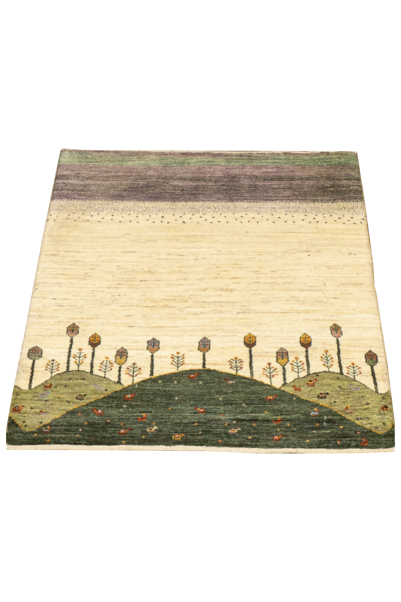 Gabbeh Teppich-Unikat - kleine Baumlandschaft