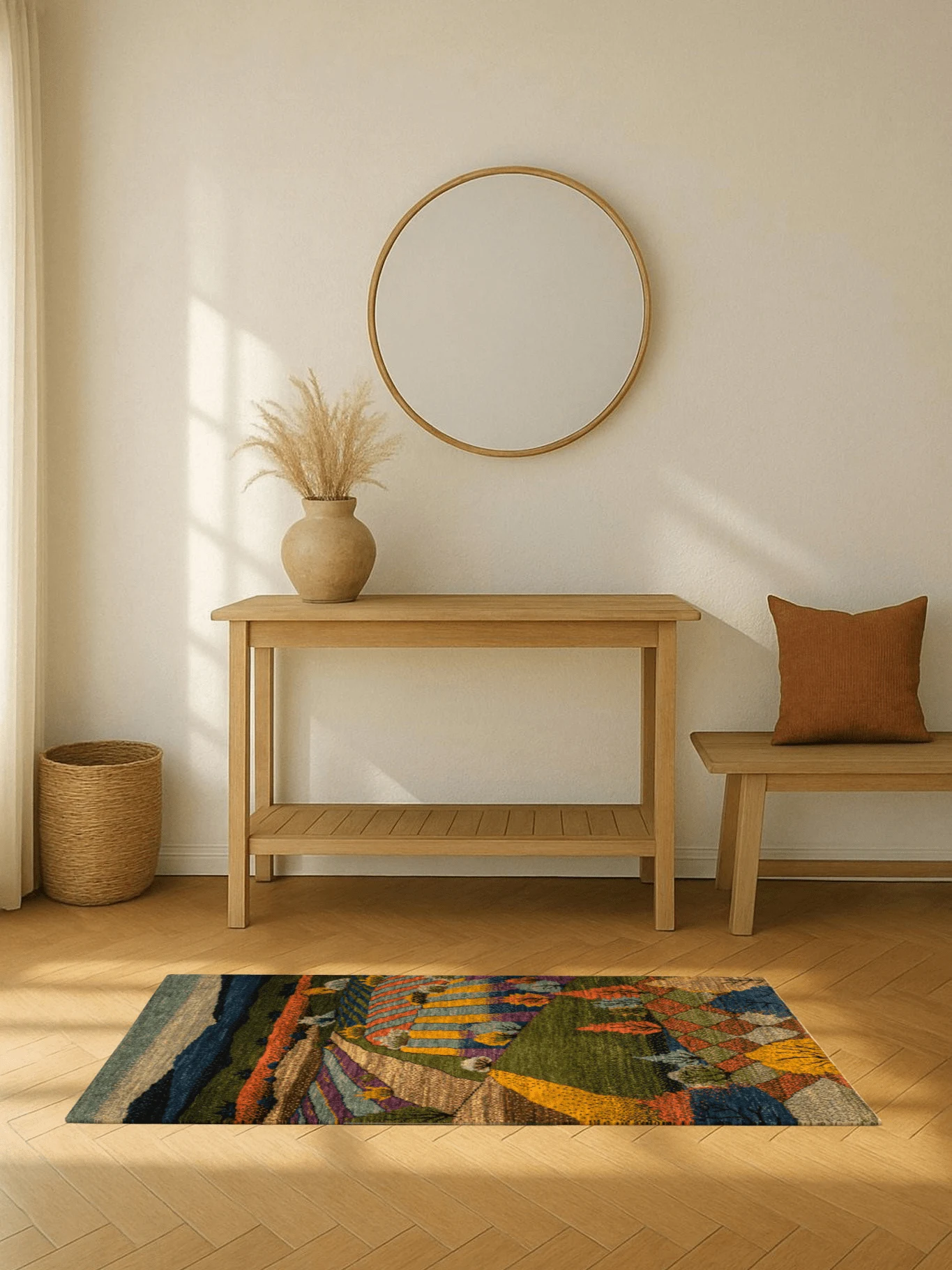 Gabbeh Teppich-Unikat - bunte Herbstlandschaft