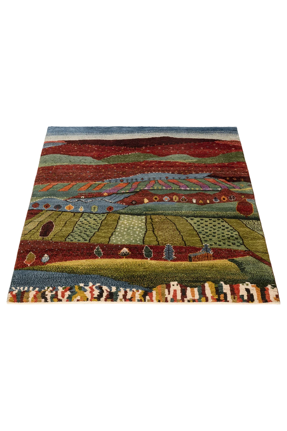 Gabbeh Teppich-Unikat - heitere Landschaft