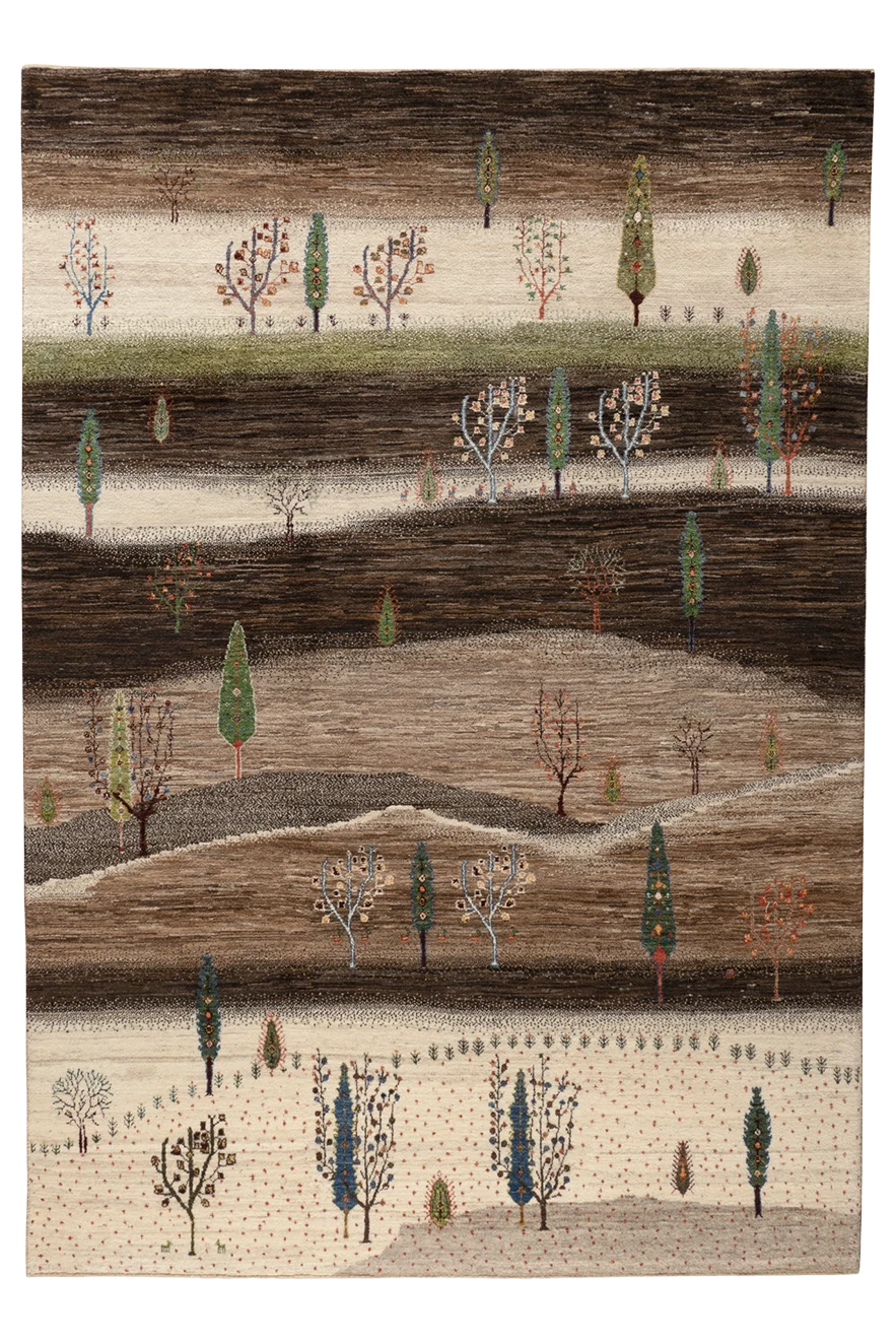 Gabbeh Teppich-Unikat - Gebirgswelten