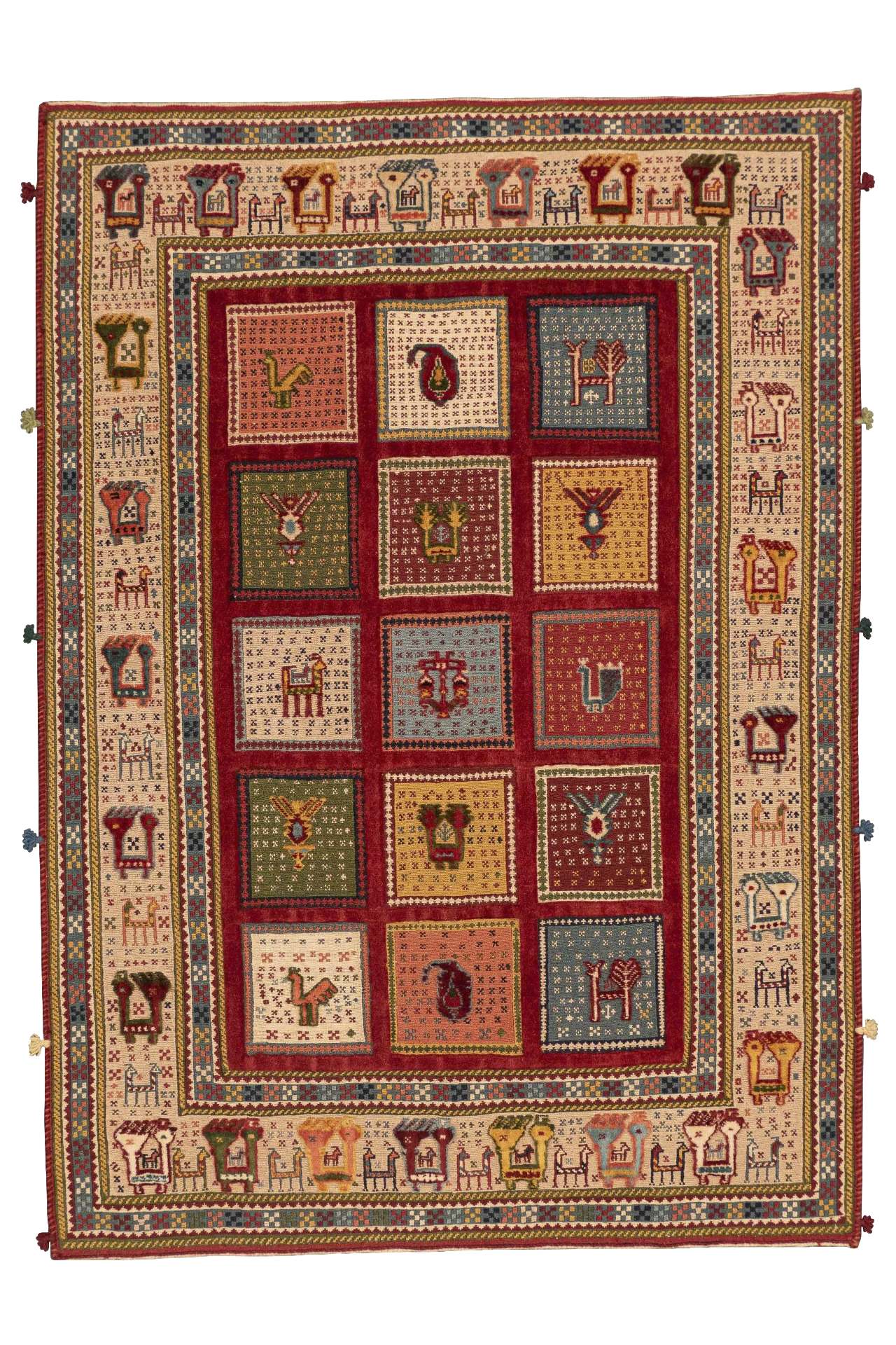 Kelim Teppich - Soumakh Würfel
