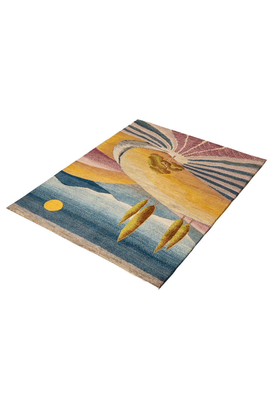 Gabbeh Teppich-Unikat - Goldene Landschaft