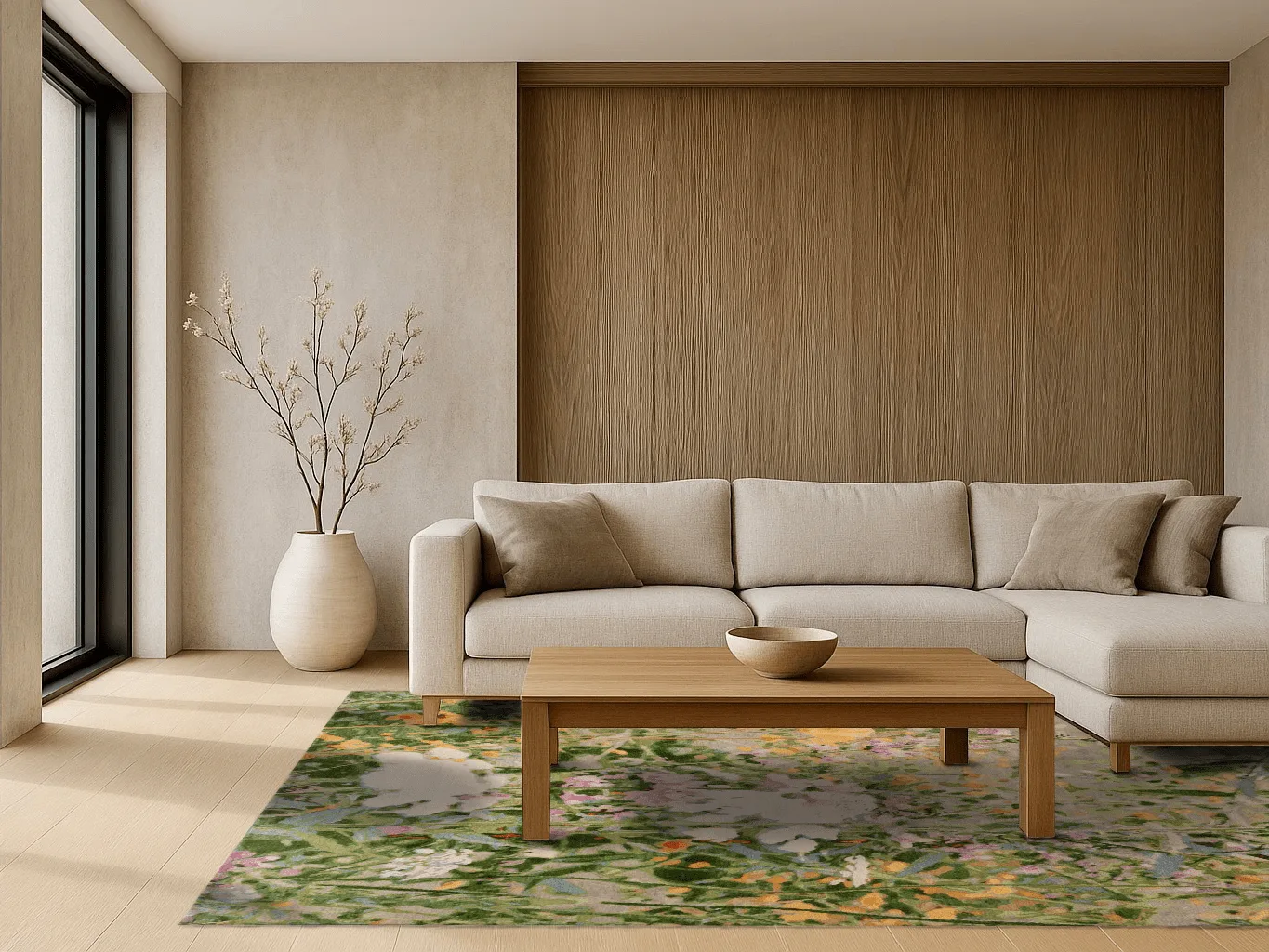 Wool & Silk Teppich - Wild Flowers
