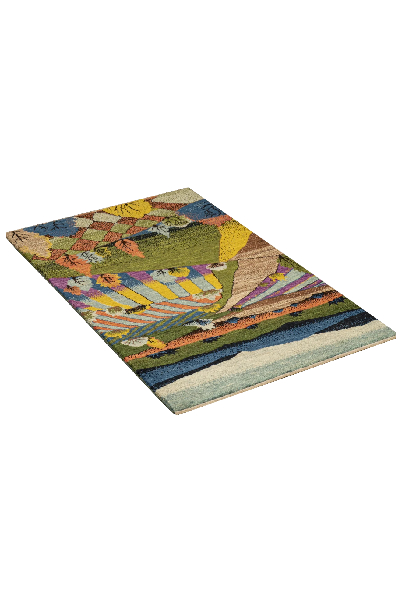Gabbeh Teppich-Unikat - bunte Herbstlandschaft