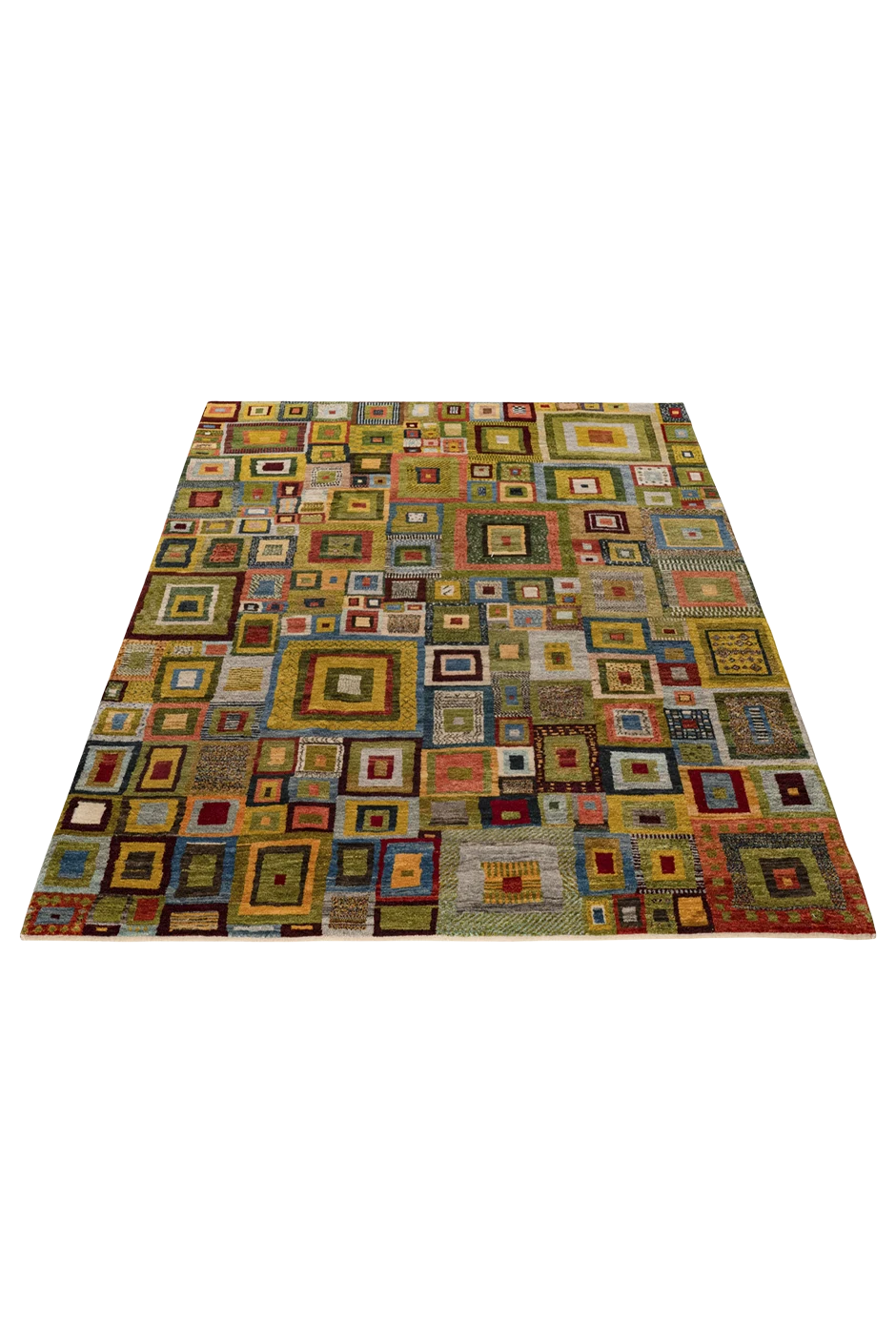 Gabbeh Teppich-Unikat - buntes Würfelspiel