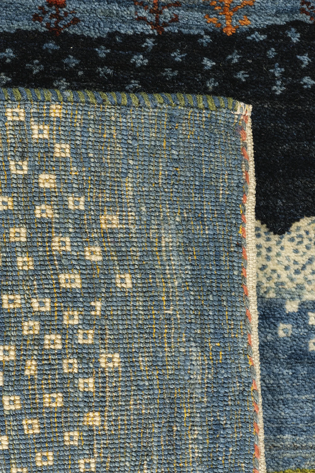 Gabbeh Teppich-Unikat - blaue Hügellandschaft