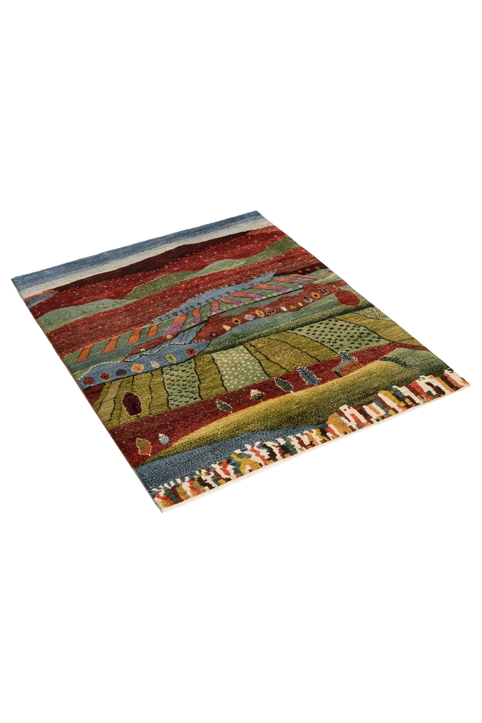 Gabbeh Teppich-Unikat - heitere Landschaft