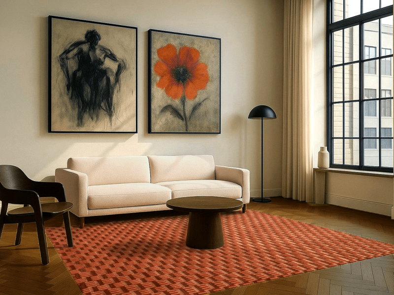 Nepal-Teppich - Coral Red