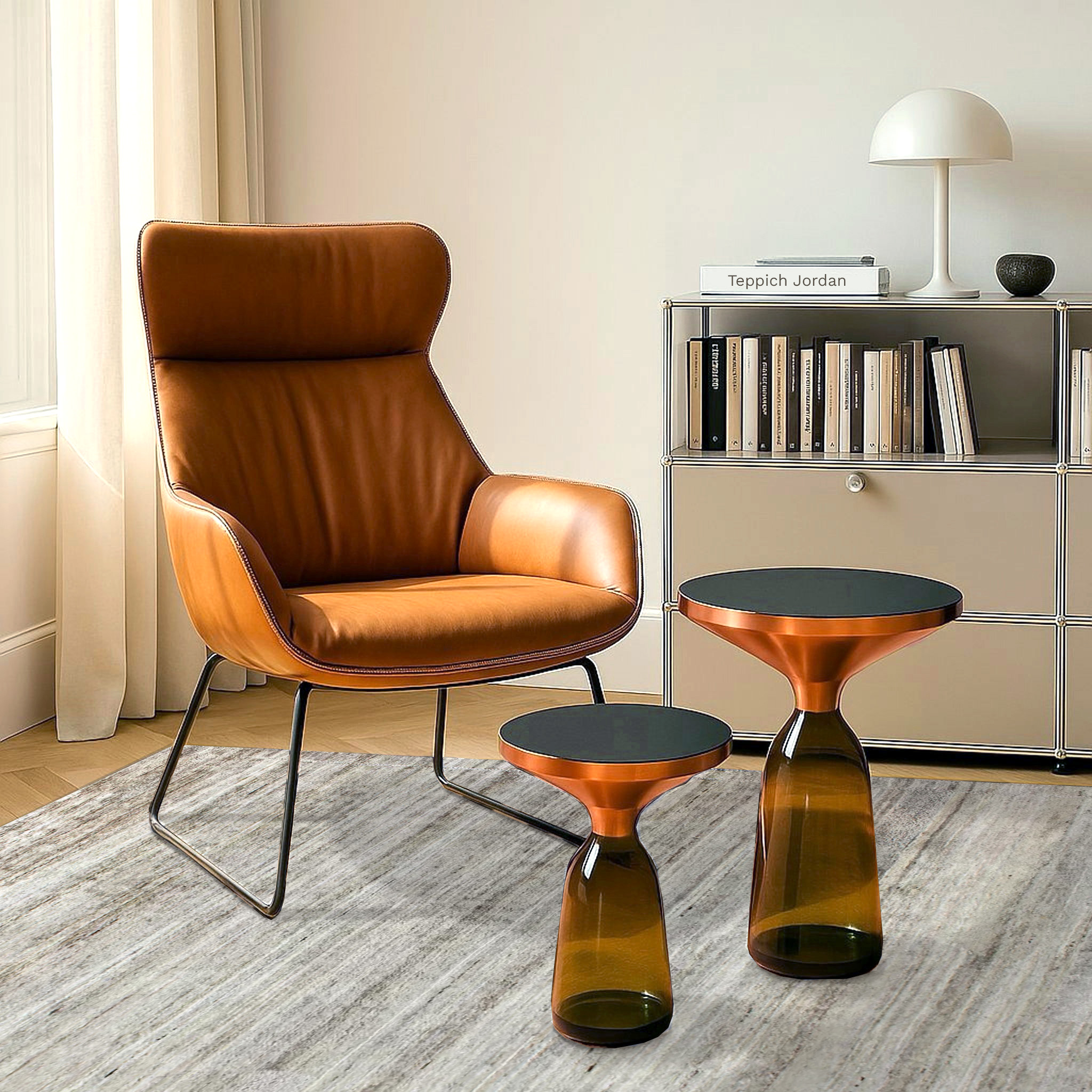 Designteppich Elephant Whisper aus der Jordan Collection im modernen Wohnraum